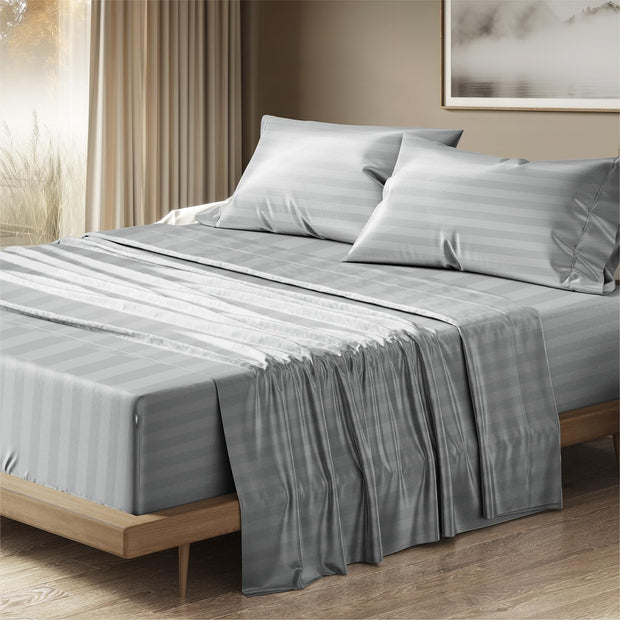 THREAD SPREAD 100% Egyptian Cotton King Size Sheets Set - Luxury 1500 Thread Count Egyptian Cotton Sheets King Size, Silky Soft, Cooling, Sateen Weave 17" Deep Pocket Bed Set - White