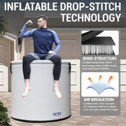 XXL Cold Plunge Tub for Athletes, Compatible with Water Chillers, 224-Gallon Inflatable Ice Bath Tub with Insulated Lid, Thermometer, Water-Absorbent Mat, Portable Ice Pod for Cold Water Therapy