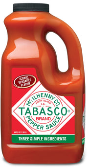TABASCO Brand Cayenne Garlic Pepper Sauce, Mild Hot Sauce, Bulk Plastic Jug, Smoky & Zesty Blend with Savory Garlic, Perfect for Large Recipes, Great for Italian Dishes & More, 64 Fl Oz (Pack of 1)