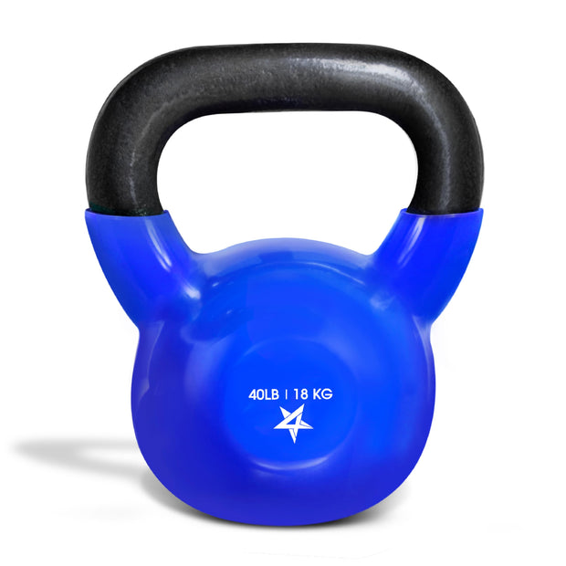 Yes4All 5-100 LB Kettlebells Vinyl Coated Cast Iron for Dumbbell Weights Exercises, Gym, Fitness, Full Body Workout Equipment Push up, Grip and Strength Training