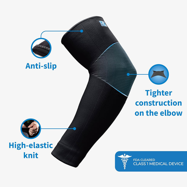LP SUPPORT 668 Elbow Compression Sleeve Brace, Tennis and Golfer’s Elbow, Tendonitis, For Workouts, Men & Women (1-Pack)