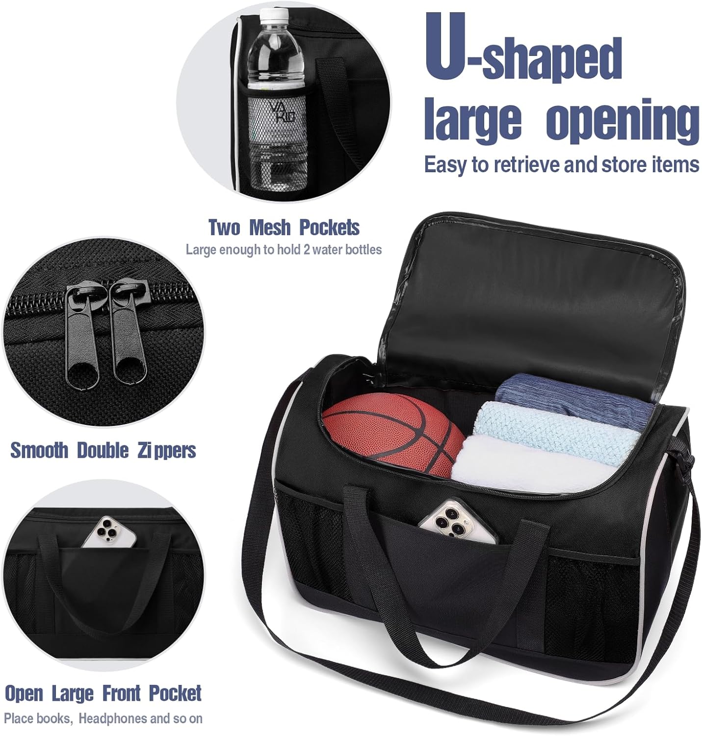 BuyAgain Duffle Bag, 17" Small Travel Carry On Sport Duffel Gym Bag.