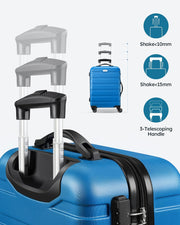 Suitour Luggage 3 Piece Sets Hard Shell Luggage Set with Spinner Wheels, TSA Lock, 20 24 28 inch Travel Suitcase Sets, Cerulean Blue