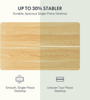 FLEXISPOT EN1 Whole-Piece Standing Desk, 48 x 24 Inches Height Adjustable Desk Stand up Desk Home Office Table for Computer Laptop (White Frame + Maple Desktop)