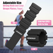 Pilates Wrist Ankle Weights for Women, Wearable Strong Arm & Leg Weights Set of 2(1 lb/2.2 lbs Each), Adjustable Ankle Weights for Walking, Yoga, Dance, Barre, Gym