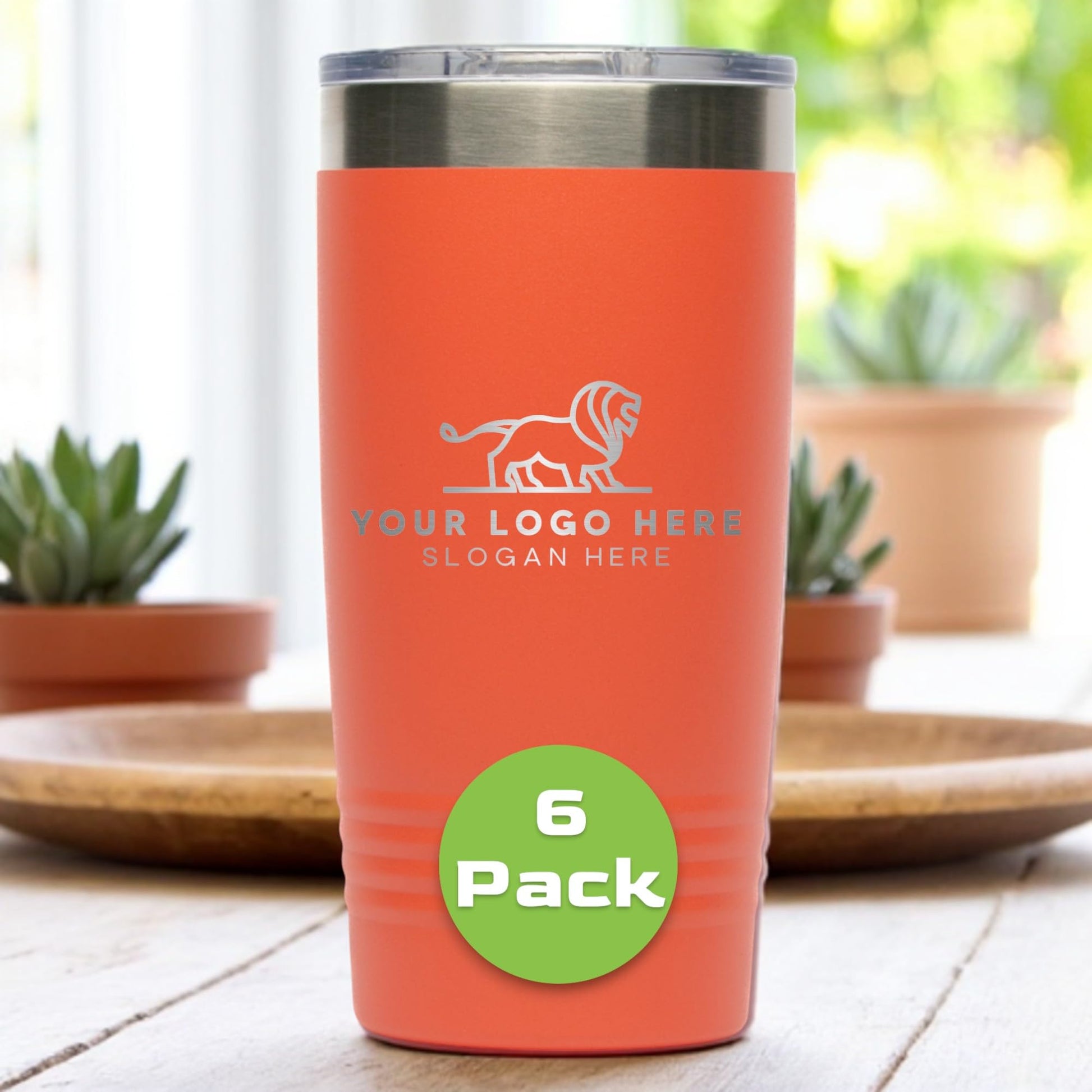 20oz Stainless Steel Tumbler - Upload Your Logo, Custom Engraved, Double Wall Vacuum Insulated Travel Mug, Ideal for Corporate Gifts, Events, and Sports Teams