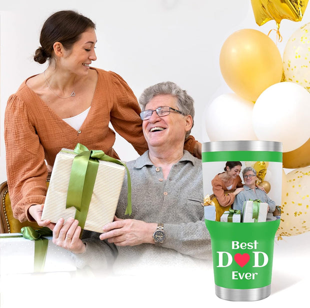 Personalized Tumbler With Name Picture, Custom Insulated Tumbler 30oz with Lids and Optional Straws, Custom Travel Tumblers Personalized, Birthday Christmas Father's Day Gift for Dad, Men