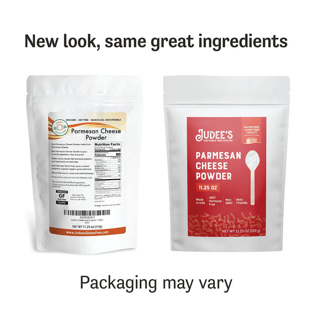 Judee’s 11.25oz Parmesan Cheese Powder - Non-GMO, Keto-Friendly, rBST; Hormone, Gluten & Nut Free – Real Parmesan, USA-Made for Dips, Soups & Seasonings