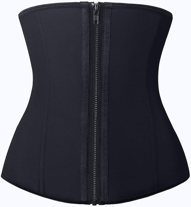 YIANNA Latex Waist Trainer for Women Tummy Control Zipper Underbust Corset Cincher Hourglass Body Shaper