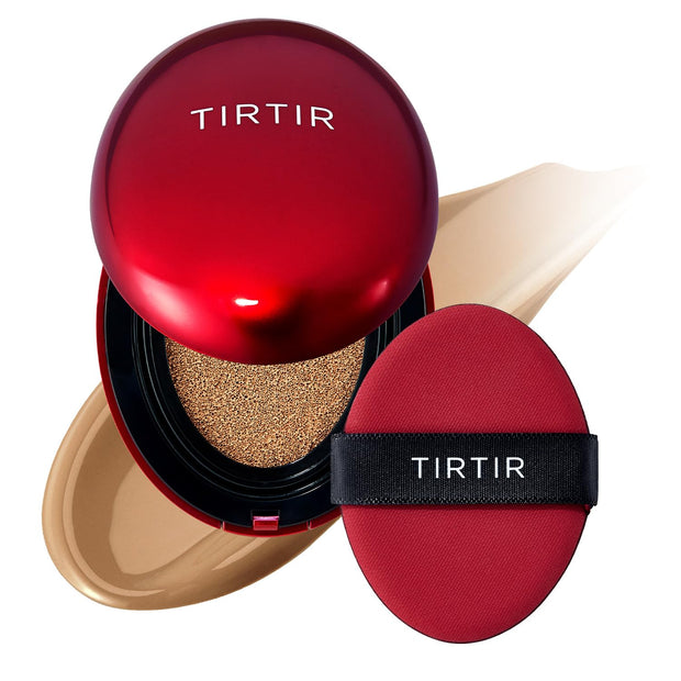 TIRTIR Mask Fit Red Cushion Foundation | Full coverage, Weightless, Skin fit, Satin Glow Finish, Korean Makeup, beauty, Tattoo cover up, Buildable (#29N Natural Beige, 0.63 Fl Oz)