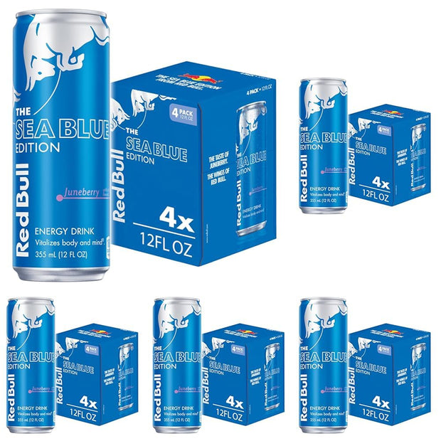 Red Bull Sea Blue Edition Energy Drink, 12 Fl Oz, 4 Cans (Pack of 5)