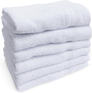 Towels N More 6 Pack 22"X44" Small Light Weight Gym Towels or Can be Used as Quick Dry Bath Towel or Salon Towel, 100% Ring Spun Cotton Loops Sweat Towels Women's Hair Dry Towel