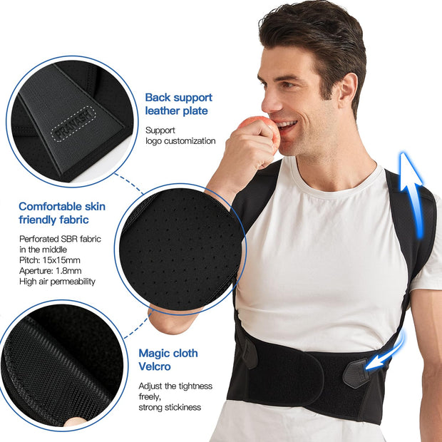 Posture Corrector for Women and Men,Adjustable Shoulder Straightener,Back Support Brace,Upper Spine scoliosis, hunchback