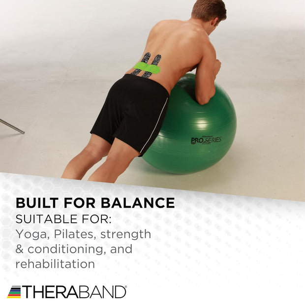 THERABAND Pro Series Exercise Ball, 26" Green Stability Trainer for 5'7"–6'1" Users, Anti-Burst Yoga & Pilates Ball, Balance & Core Trainer, For Athletes Fitness at Gym & Home