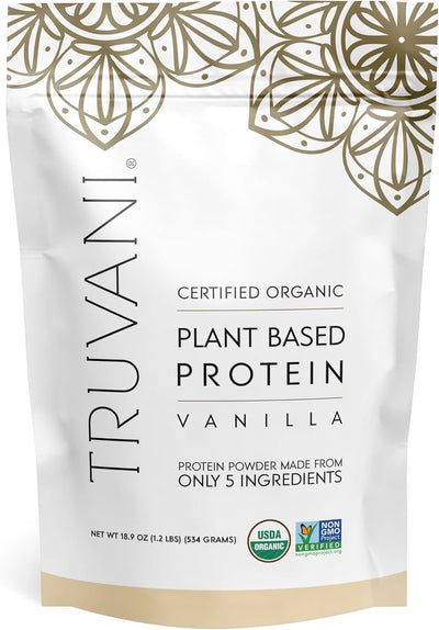 Truvani Vegan Pea Protein Powder | Vanilla | 20g Organic Plant Based Protein | 18 Servings | Keto | Gluten & Dairy Free | Low Carb | No Added Sugar