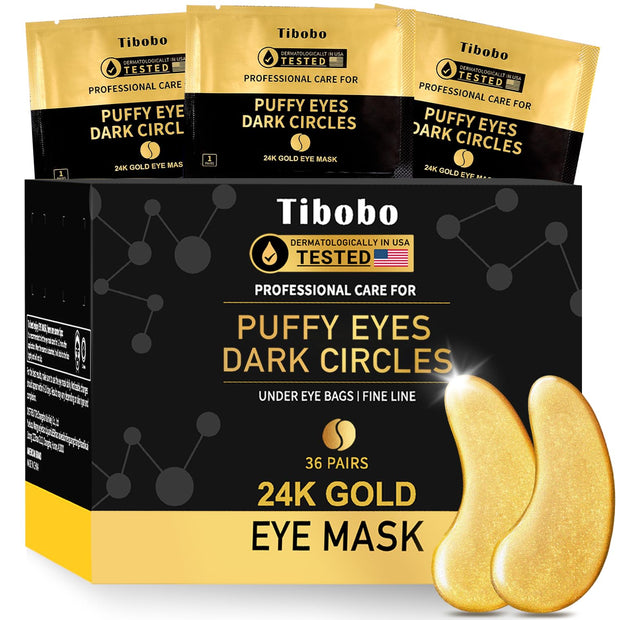 Under Eye Patches (24 Pairs) - 24K Gold Eye Masks Enriched with Abundant Collagen | Diminish Dark Circles and Puffiness | Anti-Aging, Smooth Fine Line, Nourish Skin - Gifts for Women Skin Care