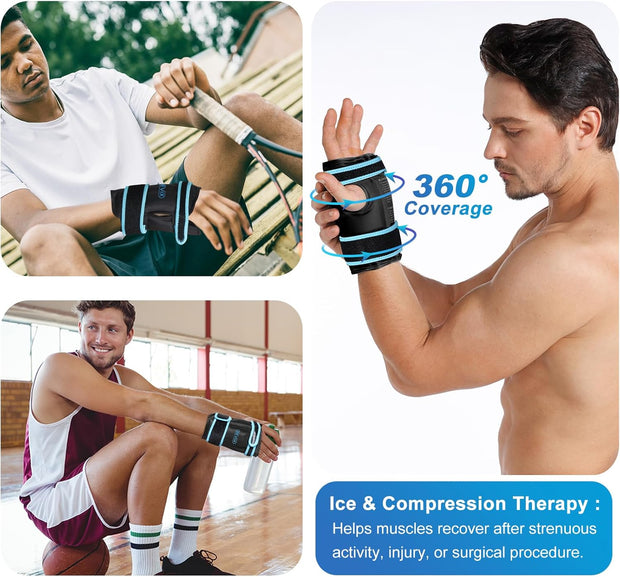 REVIX Wrist Ice Pack Wrap for Carpal Tunnel, Reusable Gel Ice Pack for Hand Relaxation, Cold Compress, Enhancing Comfort and Soothing Fatigue, 1Pack