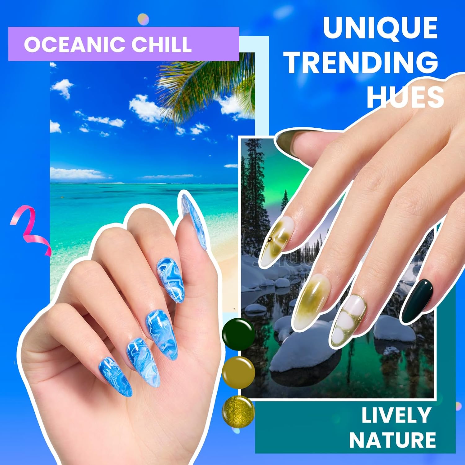 Beetles 110 PCS Gel Nail Polish Set, 100 Colors Infinite Inspiration All Season Red Brown Green Black Gel Polish with 5Pcs Base Top Coat Soak off UV Gel for Manicure Lovers DIY at Home Gifts for Women