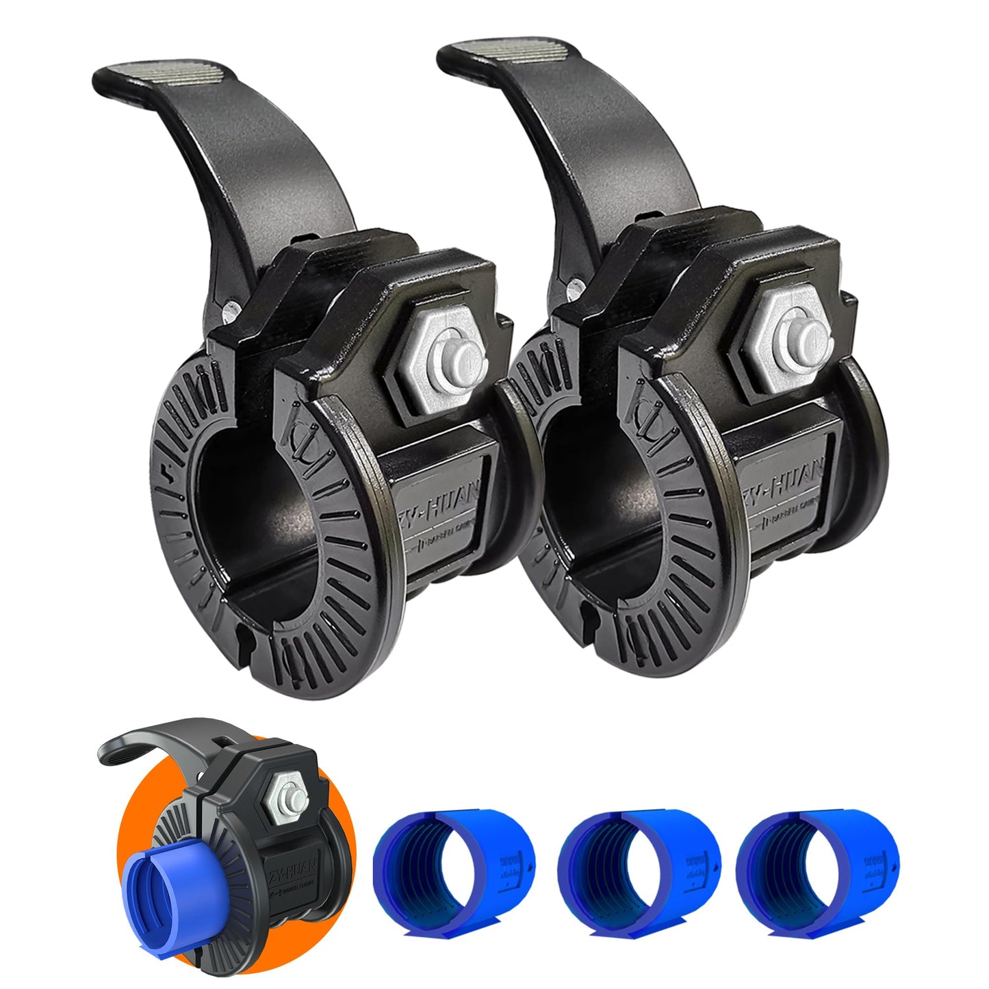 Barbell Clips 1 Inch Quick Release Weight Clamps 0.9-1.18inch Multi-Size Adjustable Olympic Clamps for Bars
