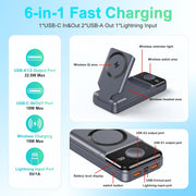 Magnetic Protable Charger Power Bank: 23800mAh Battery Wireless Charging Stand & LED Display, 22.5W Fast Charging, Compatible with iPhone 15/14/13 Series, Apple Watch, AirPods 3/2/Pro