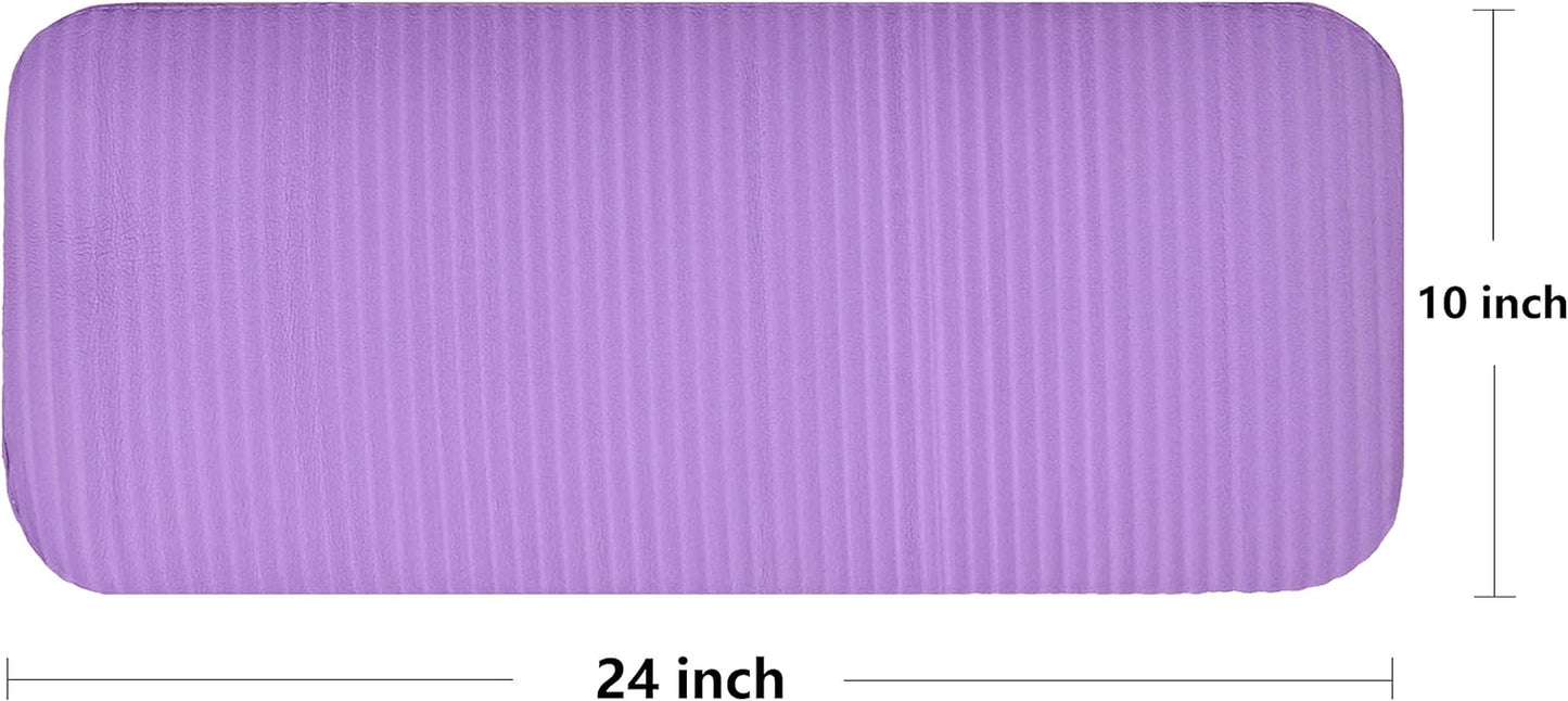 All Purpose 1/2-Inch Extra Thick High Density Anti-Tear Exercise Yoga Mat and Knee Pad with Carrying Strap, Multiple Colors