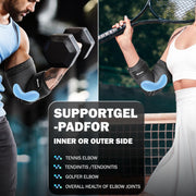 POWERLIX Elbow Orthopedic Brace Compression Support (Pair) - Elbow Sleeve for Tennis, Golfer’s, Bursitis, and Sprains, Arthritis, Tendonitis. Pain Relief(Black, L)