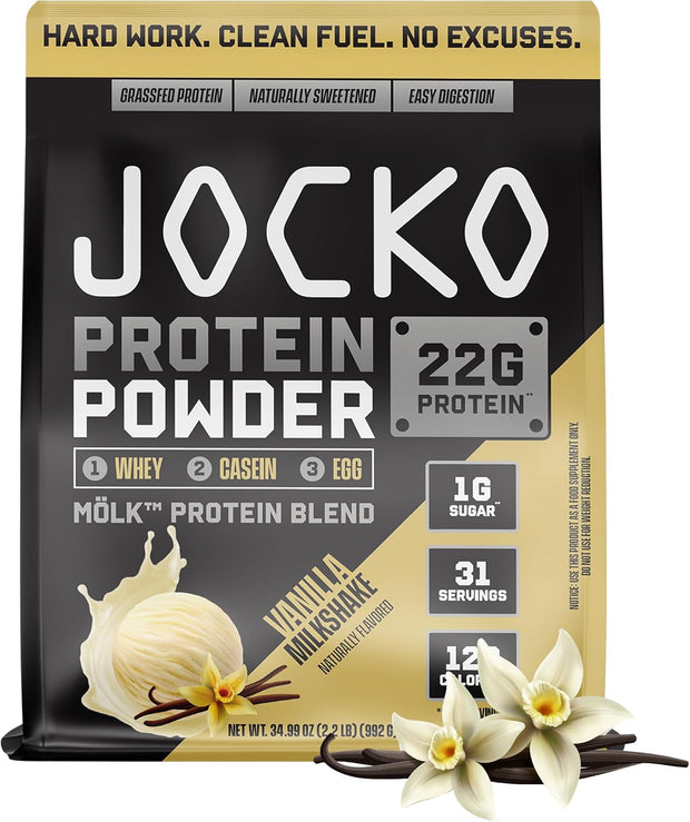Jocko Fuel Protein Bundle (2 Pack) - Chocolate Peanut Butter (2lb) + Vanilla (2lb) - Supports Muscle Recovery & Growth