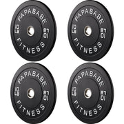 Papababe Weight Plates, 2-Inch Weights Plates Set, Floor Protective Rubber Weight Plates, 10-600lbs Bumper Plates for Barbell Strength Training & Weightlifting (Single/Pair/Full Set)