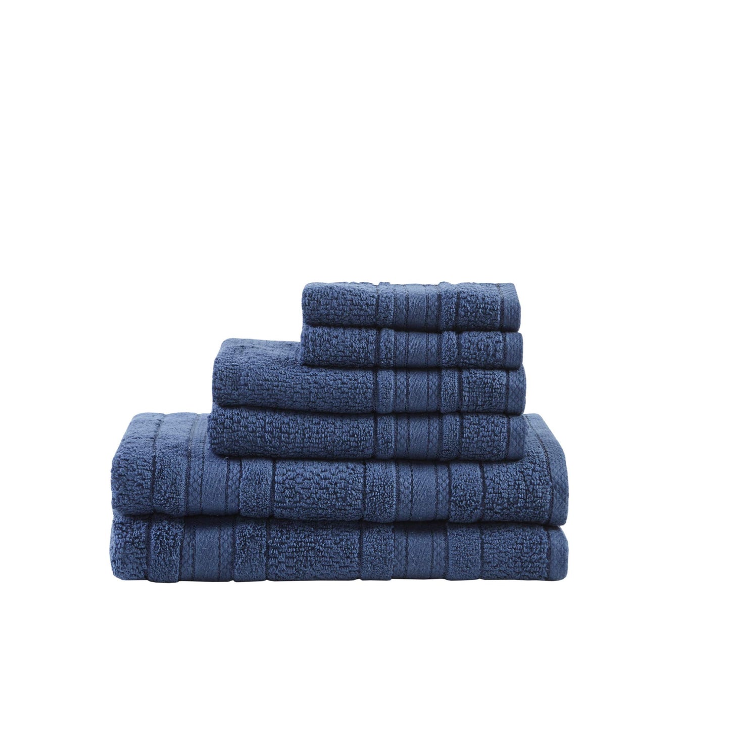 Madison Park Adrien 100% Cotton Soft Bathroom Towel Set, Highly Absorbent, Zero Twist, Quick Dry, Include 2 for Shower, 2 Hand & 2 Facial Wash Cloth, Multi Sizes, Coral 6 Piece