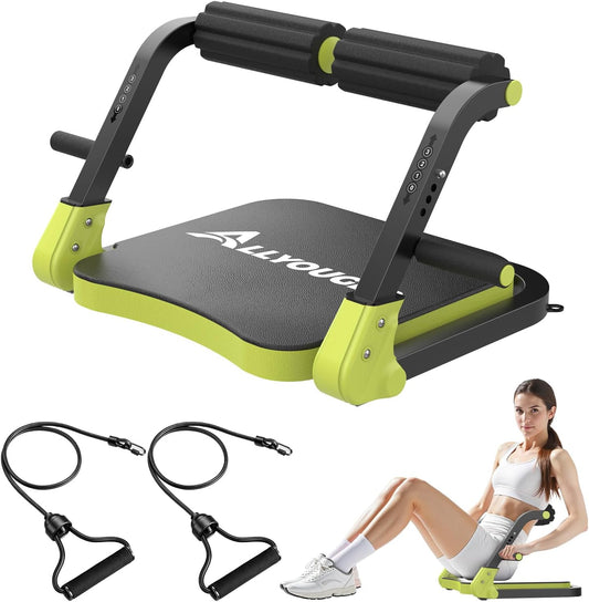 Ab Machine,Sit Up Exercise Equipment&Core Machine, Ab Workout Equipment,Adjustable Ab Trainer with 3 Resistance Levels and Removable Auxiliary Handle,Home Gym Fitness Equipment for All Ages