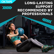 OK TAPE 4 Rolls Kinesiology Tape Precut, Cotton Elastic Athletic Tape Latex Free,20 Strips per Roll 2in x 16ft,Muscle Support,Mixcolor