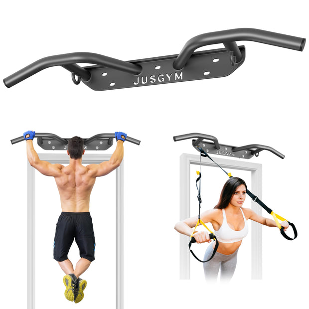 Wall Mounted Pull Up Bar - Heavy Duty Chin Up Bar, Pull-Up Bar Support Beam or Joist Mounted, Multifunctional Fitness Bar, 600LBs Capacity