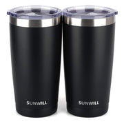 SUNWILL Travel Coffee Tumbler 20 oz, Insulated Mug with Lid, Stainless Steel Cup for Outdoor, Powder Coated Navy