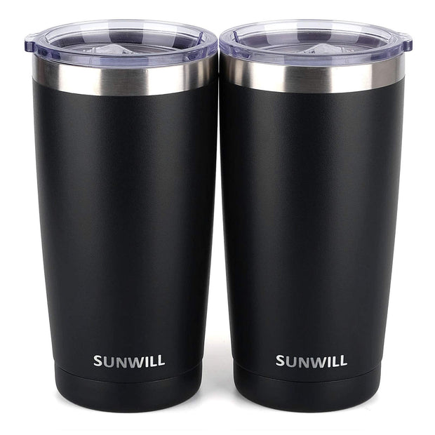 SUNWILL Travel Coffee Tumbler 20 oz, Insulated Mug with Lid, Stainless Steel Cup for Outdoor, Powder Coated Navy