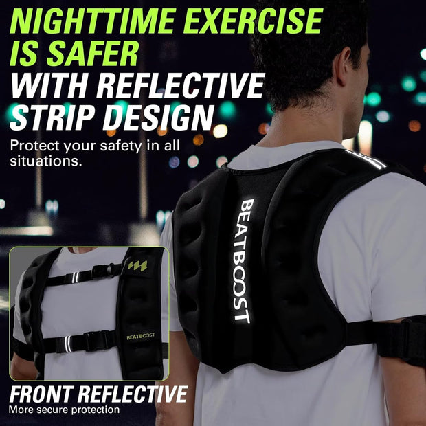 Weighted Vest Men 10lb/15lb/20lb/25lb/30lb/35lb/40lb Weight Vest with Ironsand for Strength Training Running Walking Workout