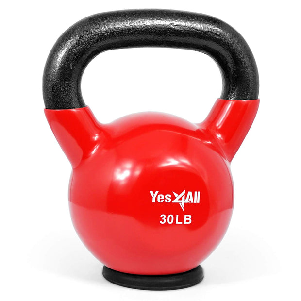 Yes4All Kettlebells Rubber Base, Kettlebell Set for Women, Strength Training Kettlebells Weights (10-65 lbs)