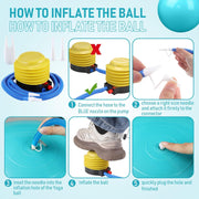 Leyndo 4 Pcs 26 Inch Yoga Exercise Ball Pilates Pregnancy Birthing Fitness Ball with Quick Pump Anti Burst for Improved Posture, Balance, Yoga, Pilates, Training