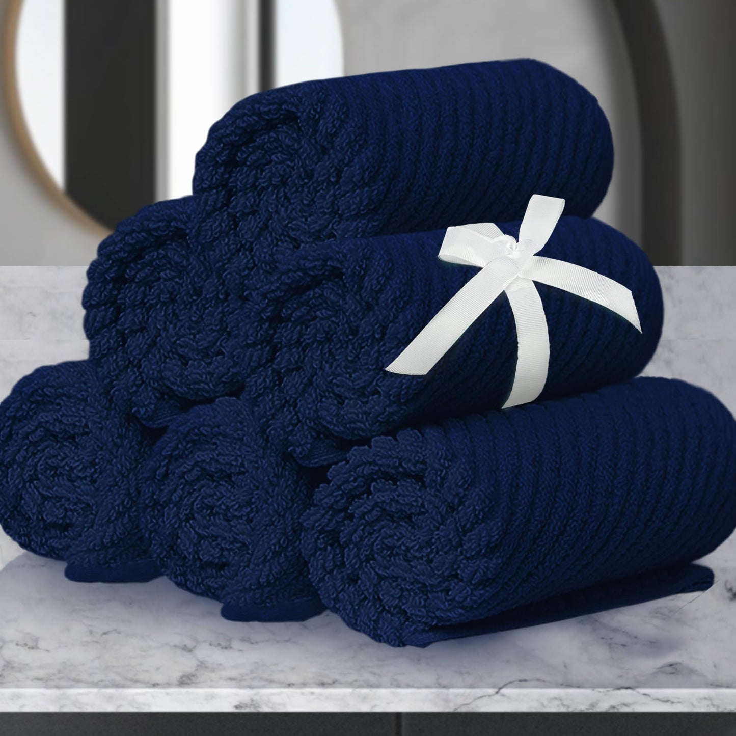 VOOVA & MOVAS Bathroom Hand Towels Set of 4, Large 18"x28" - 100% Cotton | Quick Dry | Light Weight | Thick | Soft | Absorption, Luxury Hand Towels for Showering, Hot Pink Bathroom Decor