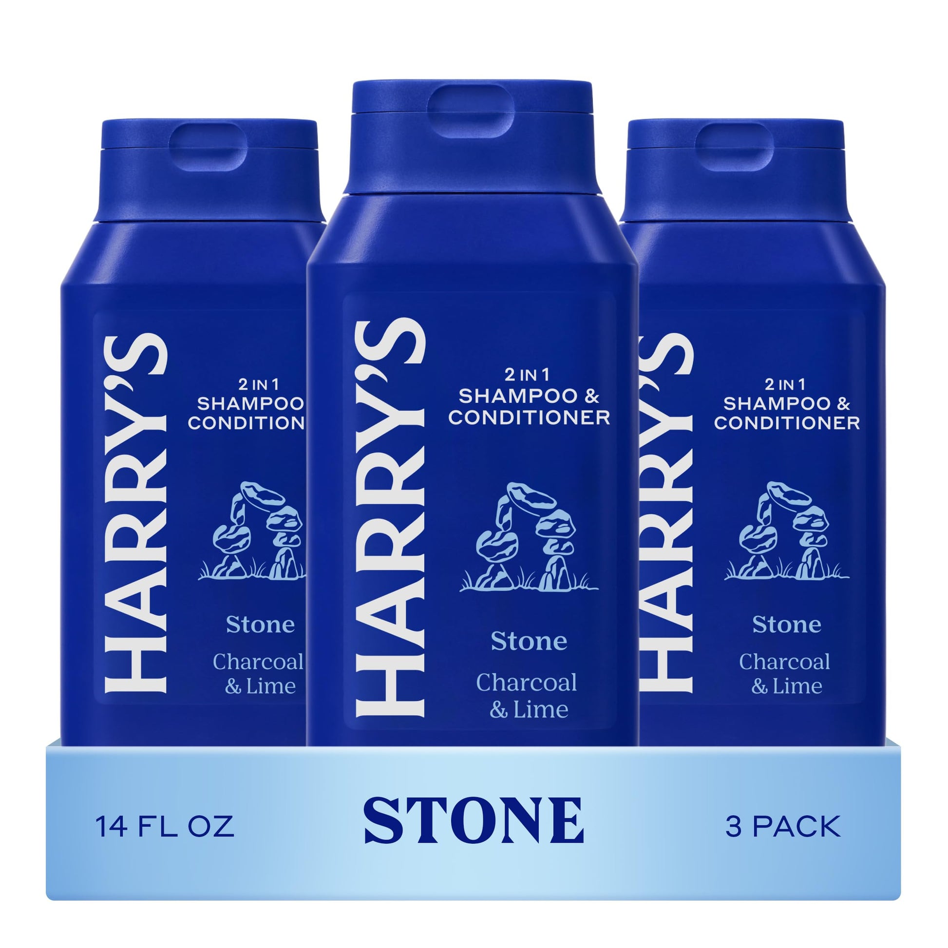 Harry's Men's 2 in 1 Shampoo and Conditioner for All Hair Types - New Wildlands Scent - (3 Pack) 14 fl oz - No Parabens or Sulfates