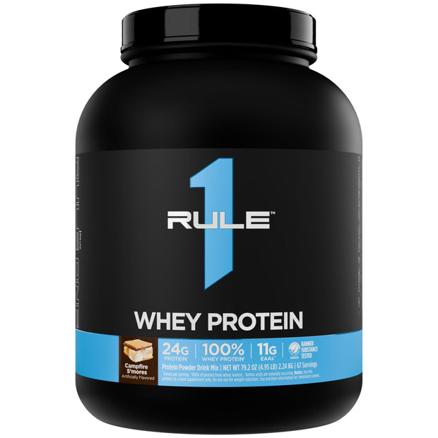 Rule 1 Whey Protein – 24g Fast-Acting Protein from All-Whey Sources with Naturally Occurring EAAs & BCAAs for Workout Recovery or Anytime Use (5 Pounds*, Vanilla Ice Cream)