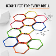 Yes4All Hex Agility Rings/Speed Rings with Carrying Bag – Hexagon Rings, Agility Hurdles for Agility Footwork Training