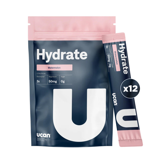 UCAN Hydrate Electrolyte Drink Mix (Pineapple, 12 Stickpacks) Sugar-Free, Keto-Friendly, Vegan, Non-GMO, Gluten-Free Electrolyte Powder with Potassium & Magnesium for Runners & Athletes