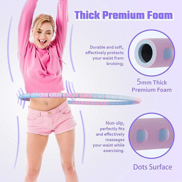 Weighted Detachable Exercise Ring, 2 to 5lb Adjustable, 8 Sections Portable for Indoor and Outdoor, Great for Adults and Beginners, by SEANCHEER