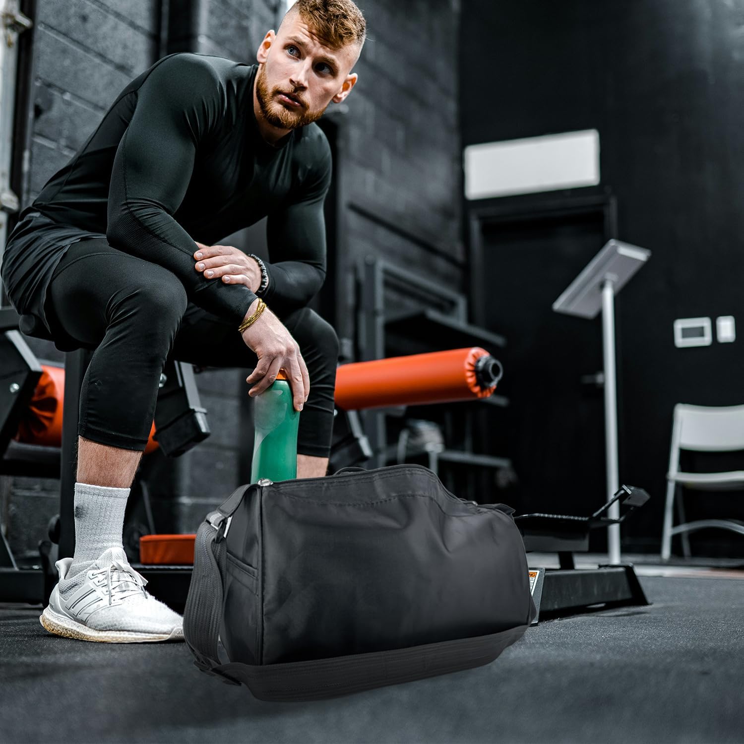 C&F BOGMOST Small Travel Duffel Bag Foldable Waterproof Gym Bag for Gym Beach Swim Bag Men Women Duffle Bag Lightweight Oxford Cloth Sports Bag -Black