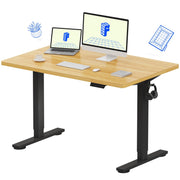 FLEXISPOT EN1 Whole-Piece Standing Desk, 48 x 24 Inches Height Adjustable Desk Stand up Desk Home Office Table for Computer Laptop (White Frame + Maple Desktop)
