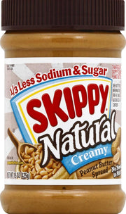 Skippy Natural Peanut Butter, 1/3 Less Soxium and Sugar, 15 oz