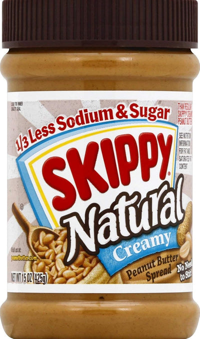 Skippy Natural Peanut Butter, 1/3 Less Soxium and Sugar, 15 oz
