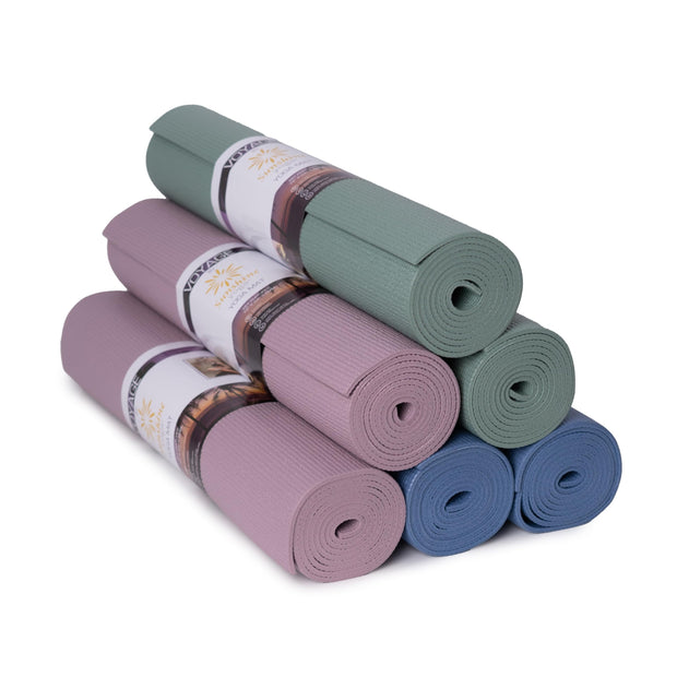 Sunshine Yoga Voyage Yoga Mat, 6 Pack, 72" x 24" Professional Studio and Gym Bulk Yoga Mats, 5mm Thick, Durable, Anti-Tear, Non Slip Fitness and Exercise Mats