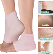 Vaincre Gel Moisturizing Heel Socks for Dry Cracked Feet Women, 4 Pairs Foot Care Spa Moisture Toeless Socks for Cracked Heel Repair Treatment Overnight (Regular)