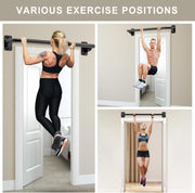 Pull Up Bar Wall Mount 440 LBS Capacity Doorway Chin Up Bar Multifunctional Steel Chinup Bar with with Resistance Band Hooks for Indoor Home Gym Garage